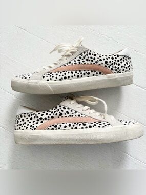 Madewell Sidewalk Low Top Spotted Calf Hair Lace Up Sneakers Size 8.5 EUC